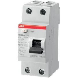 Автоматический выключатель утечки тока Abb FH202, 2-полюсный, 25A/30мА, переменного тока | Электроматериалы | prof.lv Viss Online