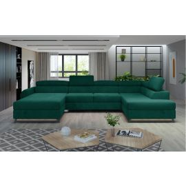 Диван Eltap Josette Monolith с выдвижным механизмом U-образный 190x370x98 см, правый угол, темно-зеленый (Jos_35) | Eltap | prof.lv Viss Online