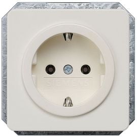 Siemens Delta Profile Flush-Mounted Contact Socket 1-way with Earth, White (5UB1403) | Siemens | prof.lv Viss Online