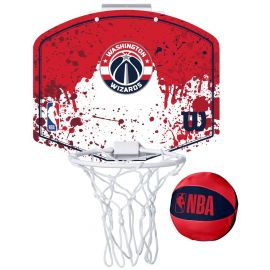 Wilson NBA Team Mini Hoop WAS Wizards Vairogs Ar Stīpu Un Tīklu 29x24cm (WTBA1302WAS)