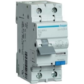 Hager Combined Residual Current Circuit Breaker 2-pole, C Curve, 30mA, AC | Hager | prof.lv Viss Online