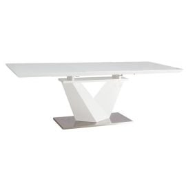 Стол раскладной Signal Alaras III 160x90 см, белый | Стеклянные столы | prof.lv Viss Online
