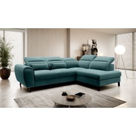 Eltap Noble Velvetmat Corner Pull-Out Sofa 201x255x100cm, Green (CO-NOB-RT-38VE) | Sofas | prof.lv Viss Online