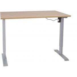 Home4You Ergo Electric Height Adjustable Desk 140x70cm Grey/Hickory (K186723) | Height adjustable tables | prof.lv Viss Online