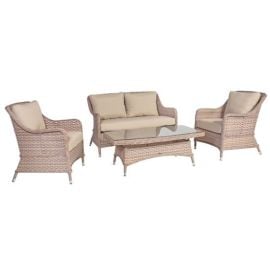 Dārza Mēbeļu Komplekts Home4you Eden, Galds + dīvāns + 2 krēsli, Bēšs (19121) | Dārza mēbeļu komplekti | prof.lv Viss Online