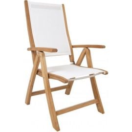 Home4You Bali Reclining Chair, 60x70x110cm, White, Brown (13601) | Garden chairs | prof.lv Viss Online