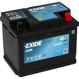 Exide AGM EK600 AGM Auto Akumulators 60Ah, 680A
