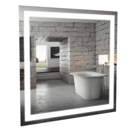 Аква Родос Альфа Лед Зеркало 80x80см Белый (936ALFZ80) | Зеркала для ванной комнаты | prof.lv Viss Online
