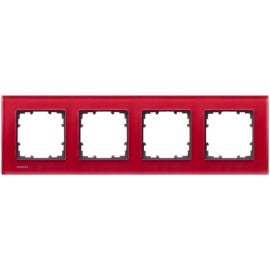 Siemens Delta Miro Glass Frame for Communication Devices 4-fold, Red (5TG1204-3) | Siemens | prof.lv Viss Online