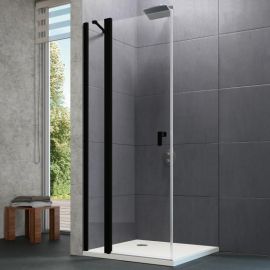Huppe Design Pure 90cm Shower Door Transparent, Black (8P0705123322) | Huppe | prof.lv Viss Online