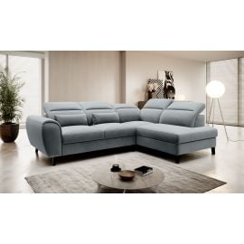 Eltap Noble Velvetmat Corner Pull-Out Sofa 201x255x100cm, Grey (CO-NOB-RT-04VE) | Corner couches | prof.lv Viss Online