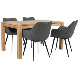 Home4You Chicago Dining Room Set Table + 4 Chairs Brown/Grey (K840298) | Dining room sets | prof.lv Viss Online