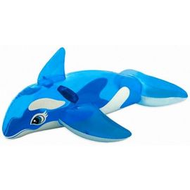 Интекс Маленький кит на надувном 58523NP - надувная игрушка и развлечение в воде сине-белого цвета (6941057455235) | Надувные аттракционы | prof.lv Viss Online