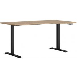 Electric Height Adjustable Desk Black/Oak | Height adjustable tables | prof.lv Viss Online