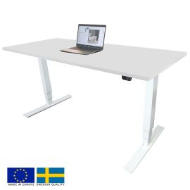 Linergo Brando Height Adjustable Table 120x70x2.5cm White (80-1270-BB) | Tables | prof.lv Viss Online