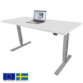 Linergo Brando Height Adjustable Desk 160x70x2.5cm Grey/White (80-1670-PB) | Linergo | prof.lv Viss Online