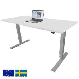 Linergo Brando Height Adjustable Desk 140x70x2.5cm Grey/White (80-1470-PB) | Tables | prof.lv Viss Online