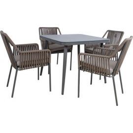 Комплект мебели Home4You Andros, стол + 4 стула, серый (K21188) | Комплекты садовой мебели | prof.lv Viss Online