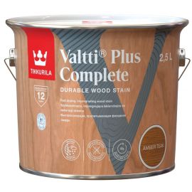 Tikkurila Valtti Plus Complete Wood Stain for Exterior Surfaces, Matte, Semi-Transparent Brown (Amber Teak) | Tikkurila | prof.lv Viss Online