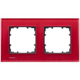Siemens Delta Miro Glass Frame for Communication Modules 2-gang, Red (5TG1202-3) | Mounted switches and contacts | prof.lv Viss Online