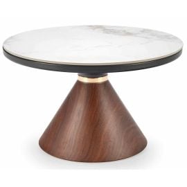 Halmar Genesis Coffee Table 70x70x43cm, White/Brown/Gold | Coffee tables | prof.lv Viss Online