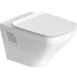 Duravit DuraStyle Basic Rimless Wall-Mounted Toilet with Horizontal Outlet (90°), with Soft Close Seat, White (45620900A1) | Hanging pots | prof.lv Viss Online