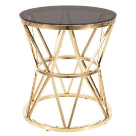 Столик для кофе Signal Clark 50x57 см, золотой (CLARKCTZL) | Стеклянные столы | prof.lv Viss Online