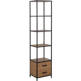 Home4You Seaford Shelf 35x42x185cm, Oak/Black (AC89647) | Office shelves | prof.lv Viss Online
