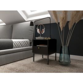 Eltap Lanzzi Nightstand 40x40x50cm, Black/(SF-LAN-B-STN40) | Bedroom furniture | prof.lv Viss Online