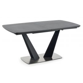 Halmar Fangor Extendable Table 160x90cm, Dark Grey/Black | Glass tables | prof.lv Viss Online