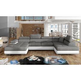 Eltap Rodrigo Pull-Out U-Shaped Sofa 202x345x90cm Right Corner Dark Grey/White (Rod_30) | Corner couches | prof.lv Viss Online