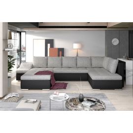 Izlaižams Dīvāns Eltap Giovanni Berlin/Soft U Veida 200x340x88cm Kreisais Stūris Pelēks/Melns (GI28) | Izvelkamie dīvāni | prof.lv Viss Online
