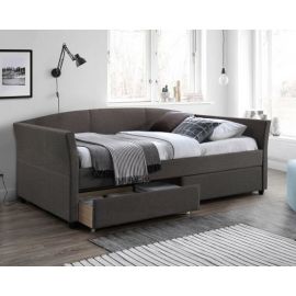 Home4You Genesis Single Bed 90x200cm, Without Mattress, Grey | Beds with linen storage | prof.lv Viss Online
