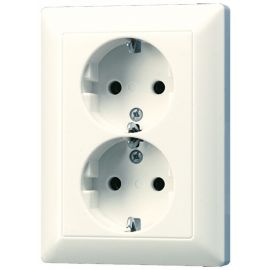 Jung Schuko Surface-Mounted Socket Outlet 2-Pole with Earth Contact and Cover | Mounted switches and contacts | prof.lv Viss Online