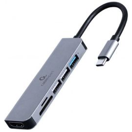 Gembird A-CM-COMBO6-02 External Memory Card Reader USB-A, Silver/Black | Gembird | prof.lv Viss Online