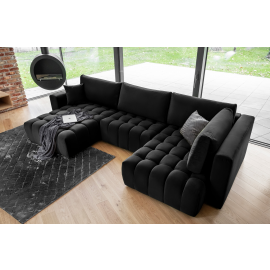 Stūra Dīvāns Izvelkams Eltap Bonito Loco 175x350x92cm, Melns (CO-BON-LT-10LO) | Stūra dīvāni | prof.lv Viss Online