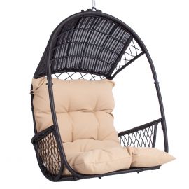 Home4You Garden Swing Chair Tanja 87x63.5x117cm, Dark Brown (12309) | Hanging swing chairs | prof.lv Viss Online