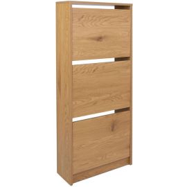 Home4You Aalborg Shoe Cabinet 49x18x122cm Oak (45097) | Hallway furniture | prof.lv Viss Online