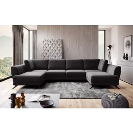 Eltap Larco Velvetmat Corner Pull-Out Sofa 191x362x90cm, Black (CO-LA-10VE) | Sofas | prof.lv Viss Online