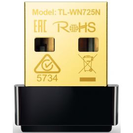 Беспроводной адаптер TP-Link TL-WN725N 150 Мбит/с, черный | Беспроводные адаптеры | prof.lv Viss Online