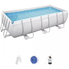 Bestway Power Steel Frame Pool with Water Filter 404x201x100cm White (380036) | Recreation for children | prof.lv Viss Online