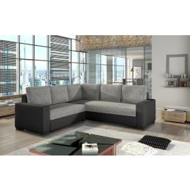 Stūra Dīvāns Izlaižams Eltap Canis Berlin/Soft 235x235x90cm Pelēks/Melns (Can03) | Izvelkamie dīvāni | prof.lv Viss Online