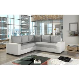 Stūra Dīvāns Izlaižams Eltap Canis Sawana/Soft 235x235x90cm Pelēks/Balts (Can08) | Izvelkamie dīvāni | prof.lv Viss Online