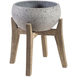 Home4You Sandstone Flower Pot With Legs, 40x40x42cm, Grey (71863) | Flower pots | prof.lv Viss Online