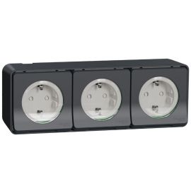 Schneider Electric Mureva Style Surface-mounted Socket Outlet 3P, With Lid, IP55, Grey (MUR36038)