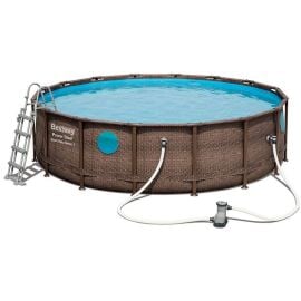Bestway Power Steel Swim Vista Frame Pool with Water Filter 488x122cm Brown (56725) | Swimming pools | prof.lv Viss Online