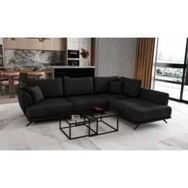 Eltap Larde Velvetmat Corner Pull-Out Sofa 191x276x90cm, Black (CO-LAR-RT-10VE) | Sofas | prof.lv Viss Online