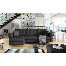 Stūra Dīvāns Izlaižams Eltap Asgard Sawana 162x250x97cm Melns (AsgL_01) | Izvelkamie dīvāni | prof.lv Viss Online