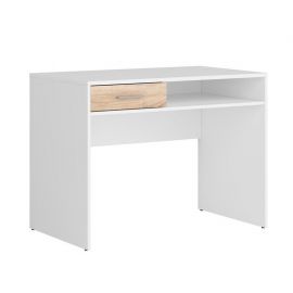 Напольный письменный стол Nepo Plus, белый, дуб (S435-BIU1S-BI/DSO) | Косметические столы | prof.lv Viss Online