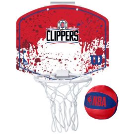 Wilson NBA Team Mini Hoop LA Clippers Vairogs Ar Stīpu Un Tīklu 29x24cm (WTBA1302LAC)